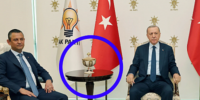 Erdoğan Özel görüşmesinde şekerliğin arkasındaki cihaz dikkati çekti
